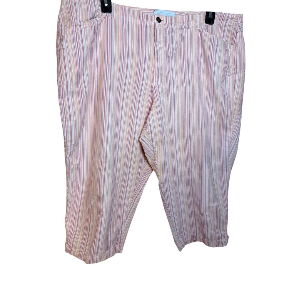 Lis Claiborne First Issue casual, multi-colored pastel striped capri pants 20W